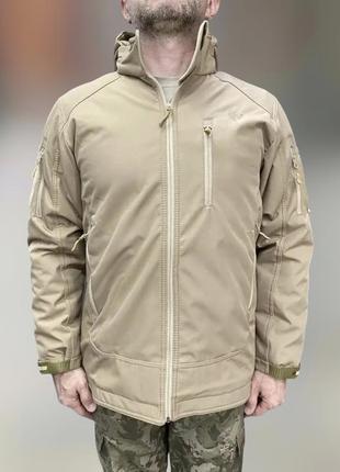 Куртка тактическая wolftrap softshell, цвет койот, размер xl, зимняя мужская куртка софтшелл для военных