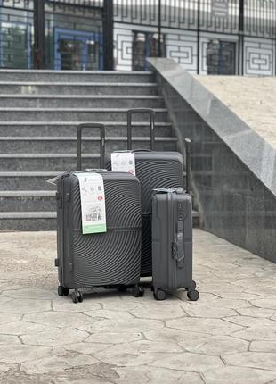 3 шт комплект поліпропілен horoso валіза дорожня на колесах  4 колеса 360*3 фото