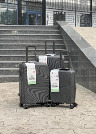 3 шт комплект поліпропілен horoso валіза дорожня на колесах  4 колеса 360*