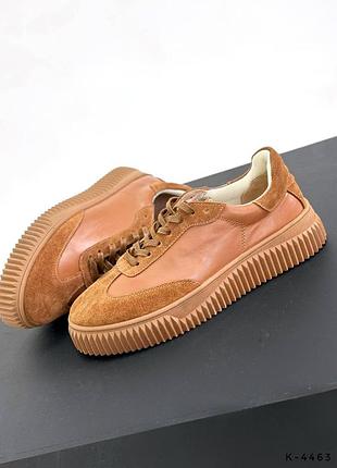 Комбинированные кеды - mary, ginger, натуральная кожа/замша