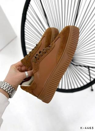 Комбинированные кеды - mary, ginger, натуральная кожа/замша