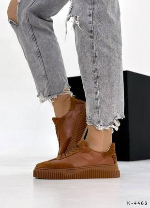 Комбинированные кеды - mary, ginger, натуральная кожа/замша