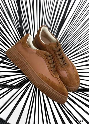 Комбинированные кеды - mary, ginger, натуральная кожа/замша