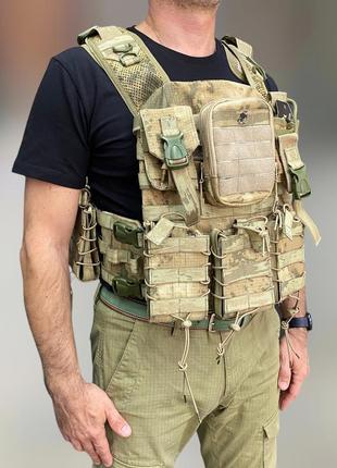 Плитоноска с подсумками объемными, жандарм, с системой молли, mikado, plate carrier molle placard