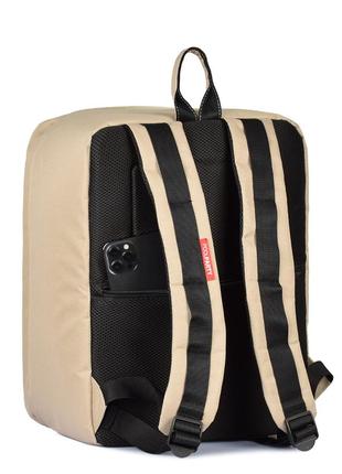 Рюкзак для ручной клади poolparty airport 40x30x20см wizz air / мау бежевый4 фото