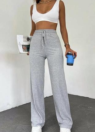 Брюки брюки женские палаццо классические базовые широкие расклешенные клеш рубчик черные серые зеленые весенние на весну демисезонные повседневные батал