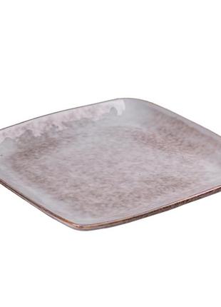 Тарелка плоская квадратная из фарфора 26.5 см обеденная тарелка ku-22
