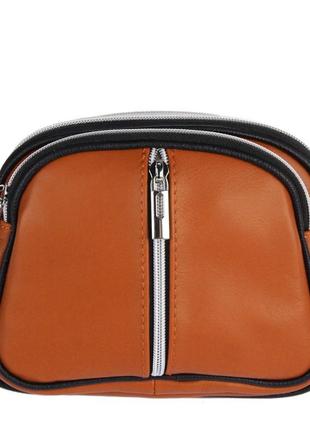 Жіноча шкіряна сумка vera pelle s0035 світло коричневий -