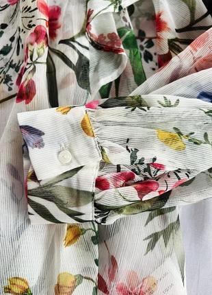 Блуза в квіти на одне плече stradivarius6 фото