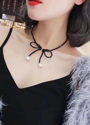 Чокер бант з кришталю