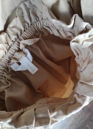 H&amp;m длинная юбка, макси юбка песочного цвета высокая посадка, с большими карманами, милитари стиль5 фото