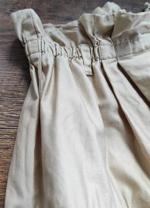 H&amp;m длинная юбка, макси юбка песочного цвета высокая посадка, с большими карманами, милитари стиль8 фото