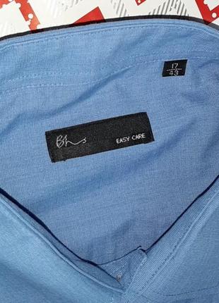 😉1+1=3 базовая синяя мужская рубашка bhs, размер 50 - 526 фото