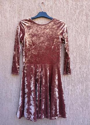 Велюрове оксамитова сукня з вирізом на спинці topshop3 фото