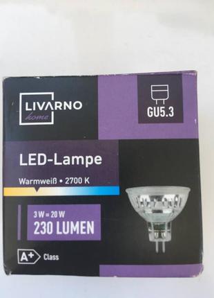 Led лампа livarno home gu5.3 3 вт 2700k 12вольт 0149