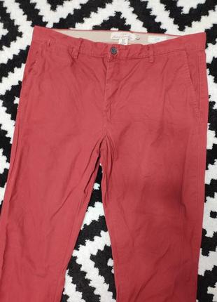 Брюки брюки мужские бордовые плотные slim fit прямые зауженные снизу повседневные h&amp;m, размер xxl2 фото