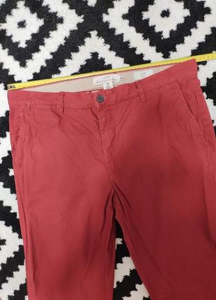 Брюки брюки мужские бордовые плотные slim fit прямые зауженные снизу повседневные h&amp;m, размер xxl7 фото