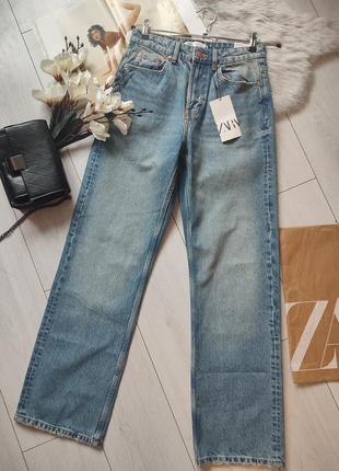 Прямые джинсы с высокой посадкой zara, 36р, оригинал7 фото