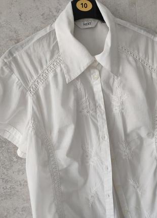 Белая рубашка, блуза женская из хлопка, l, xl, 48, 50, 14