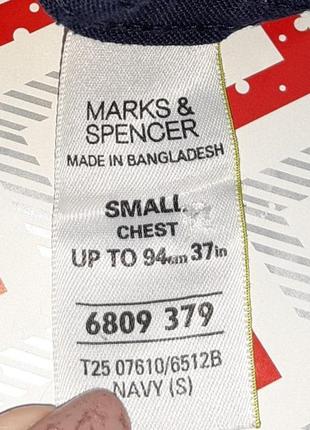 😉1+1=3 фирменная синяя льняная рубашка с коротким рукавом marks&amp;spencer, размер 44 - 464 фото