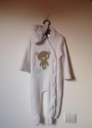 Флисовый слип человечек пижама комбинезон на 12-18 месяцев1 фото