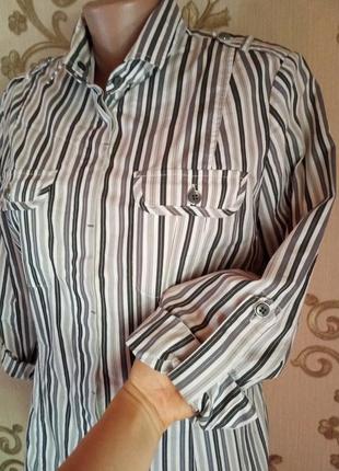 Женская хлопковая рубашка в мужском стиле с карманами 50-52-54р