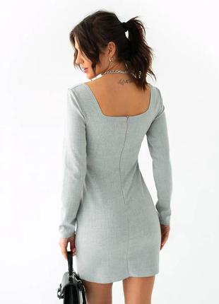 Коротка сукня по фігурі з оригінальним ліфом top20ty - сірий колір, s6 фото