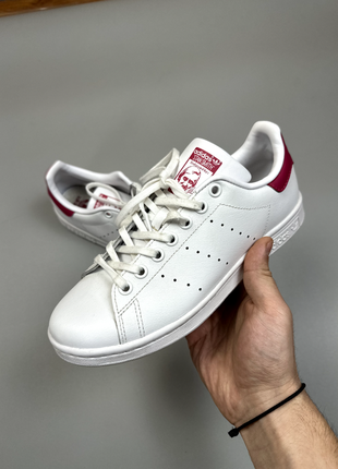 Женские классические белые stan smith white pink 381 фото