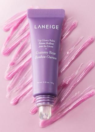 Зволожуючий та відновлюючий блиск-бальзам для губ laneige lip glowy balm gummy bear 10 гр