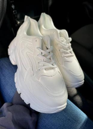 Кросівки білі на платформі жіночі осінь весна еко шкіряні