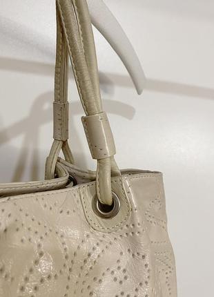 40x24x16 см сумка натуральная кожа женская светло-бежевая borse in pelle italy2 фото