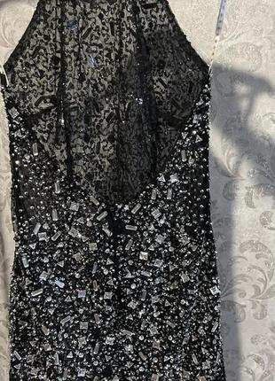 Сукня вечірня з паєтками чорна5 фото