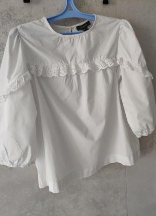Белая блуза, из хлопка, l, 48