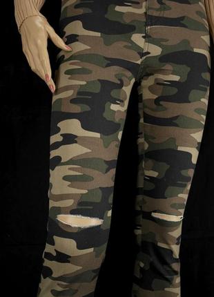 Новые джинсы скинни хаки roberto bello punk с высокой посадкой. размер uk8 и 10.6 фото