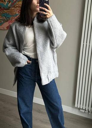 Куртка-бомбер bouclé ​​oversize zara