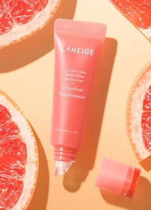 Зволожуючий та відновлюючий блиск-бальзам для губ laneige lip glowy balm grapefruit 10 гр1 фото