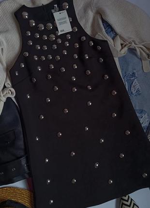 Распродажа!💞 новое брендовое черное платье с декором6 фото