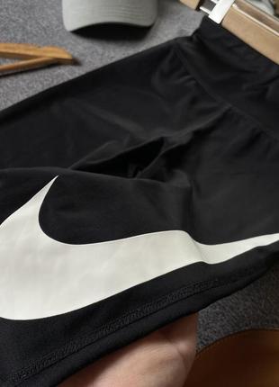 Лосини легінси nike найк оригінал чорні big swoosh з великим лого логотипом спортивні бігові5 фото