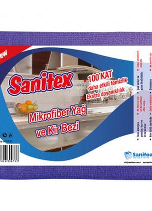 Серветка з мікрофібри sanitex для очищення скла, 1 шт1 фото