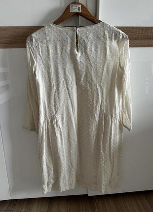 Молочна сукня коротка xs-s на весну-літо шифонова широка платье4 фото