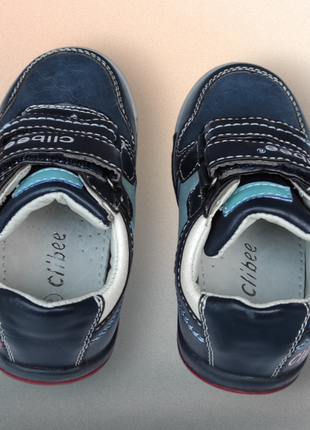Кроссовки, кеды, ботинки синие для мальчика на липучках на узкую ножку весна, осень3 фото