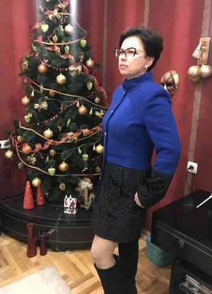 Розпродаж, турецьке пальто з вовни яскраво-синього кольору з позо4 фото