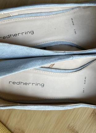Нежно голубые замша туфли на каблуке ботиночки redherring2 фото