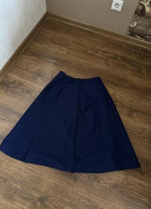 Стильная синяя юбка миди длинная размер м-л италия