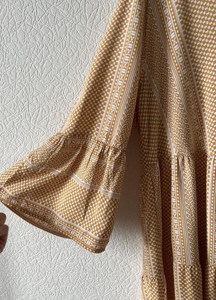 Гірчична міді сукня з геометричним принтом gina3 фото