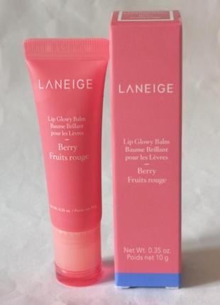 Зволожуючий та відновлюючий блиск-бальзам для губ laneige lip glowy balm berry 10 гр3 фото