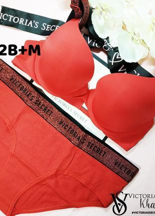 Комплект нижньої білизни червоний 32b s 70b s victoria's secret