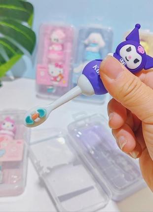Куроми детская силиконовая зубная щетка с мягкой щетиной kuromi детская зубная щетка куруми4 фото