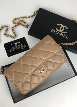 Портмоне-гаманець-клатч 3в1 chanel натуральна шкіра