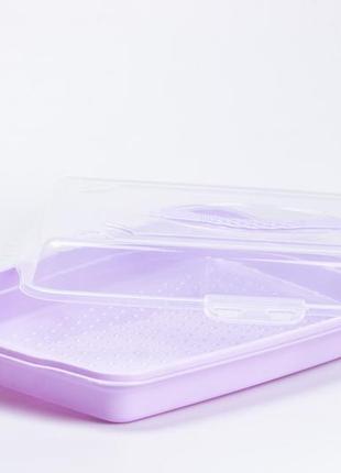 Поднос прямоугольный пластиковый для дома фиолетовый dm-113 фото